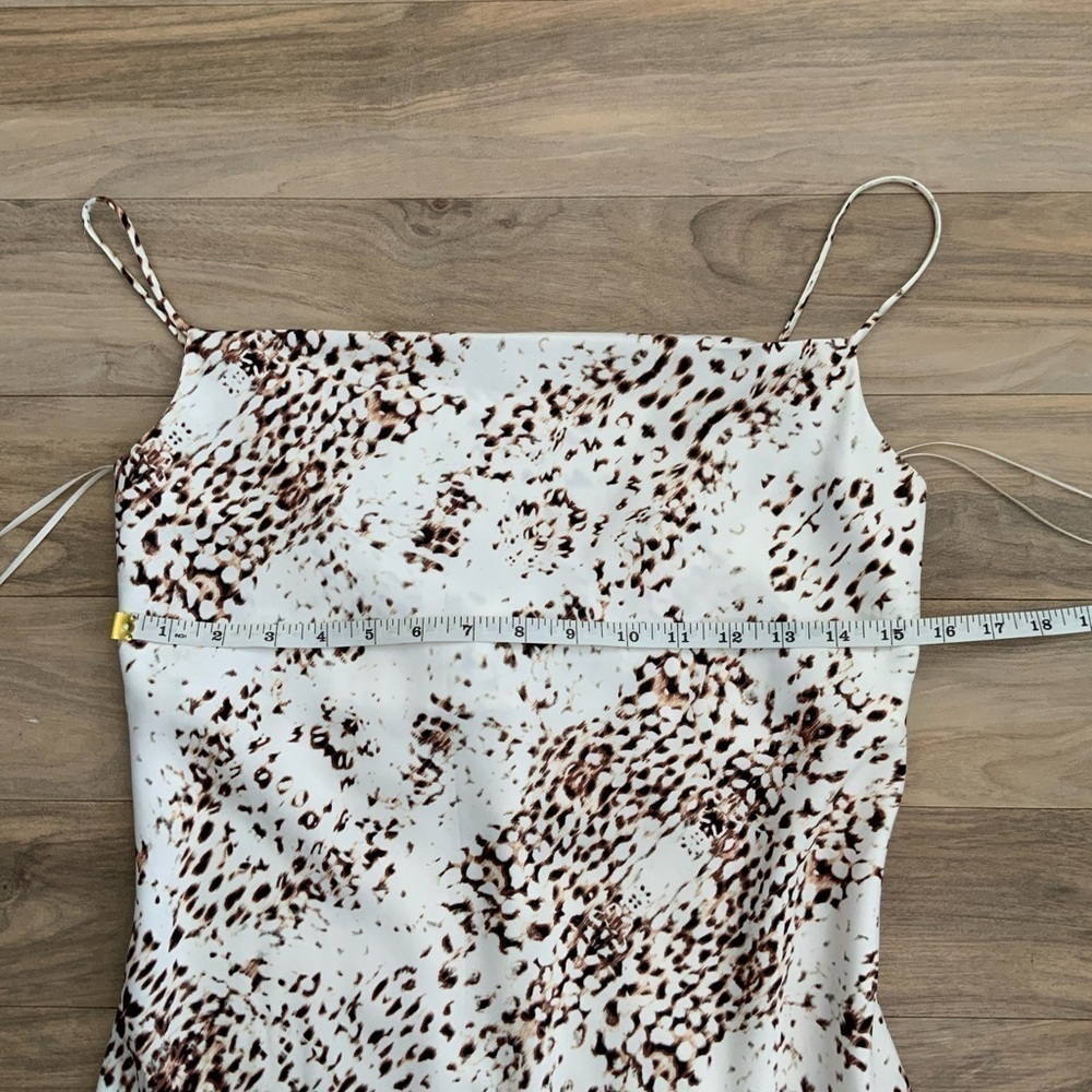 ExpressXRachel Zoe Printed Satin Cowl Neck Midi Slip Dress Natural Leopard Print - Picture 6 of 7